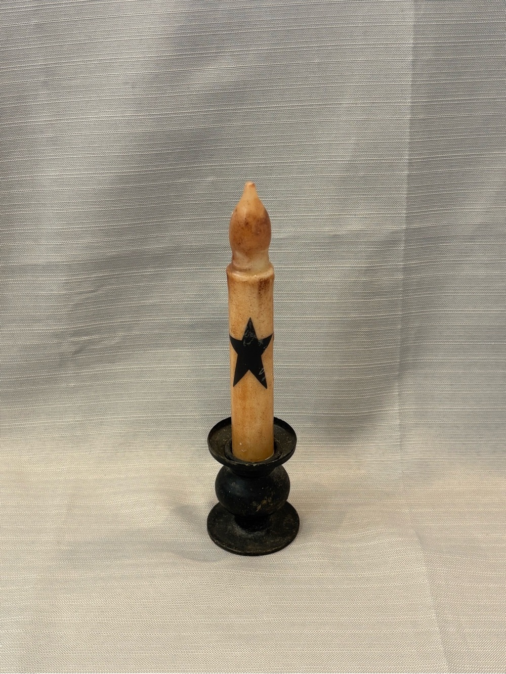Vintage Black Star Taper Candle with Black Holder - Home Accents
